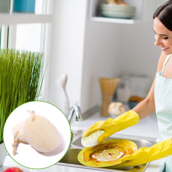 Oval Kitchen Loofah Scrubber | Cute Eve Egyptian Luffa Sponges Supplier